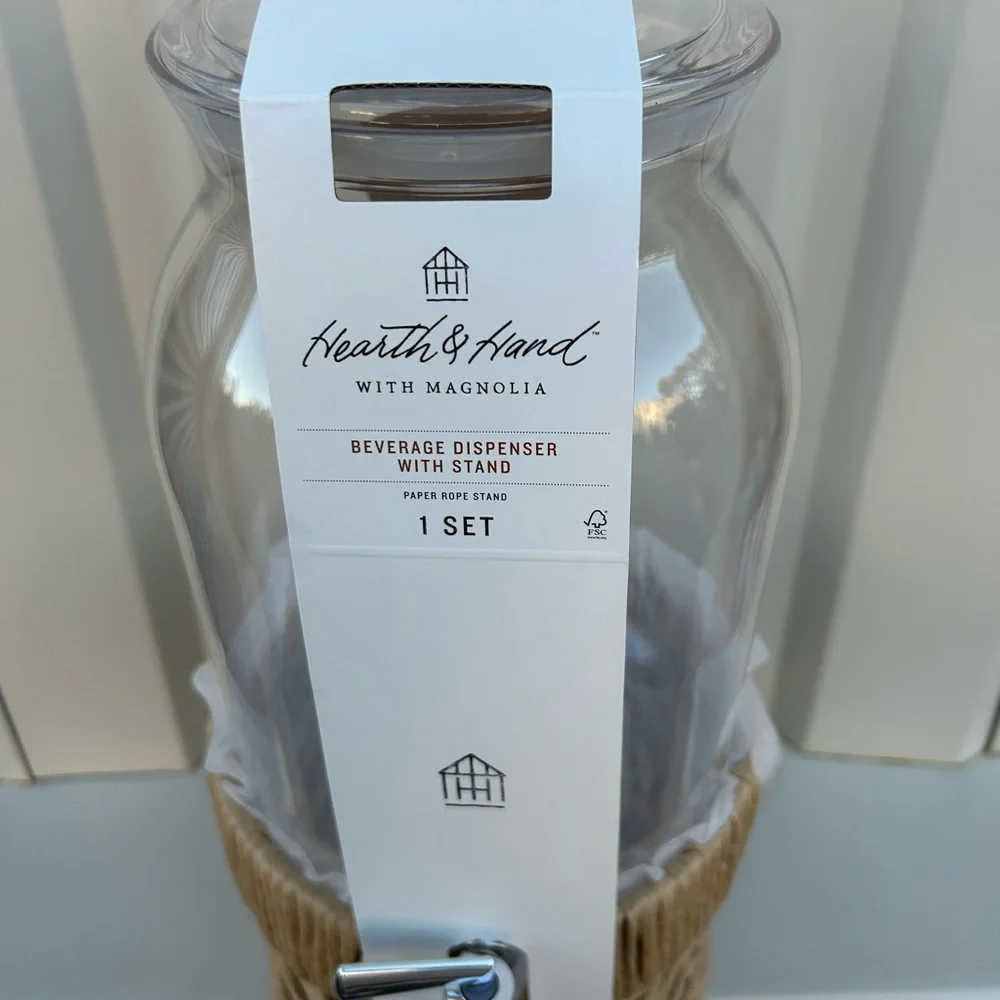 7L Drink Dispenser with Woven Stand - Hearth & Hand™ with Magnolia